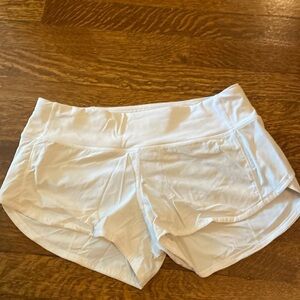 Lululemon size 4 white speed shorts